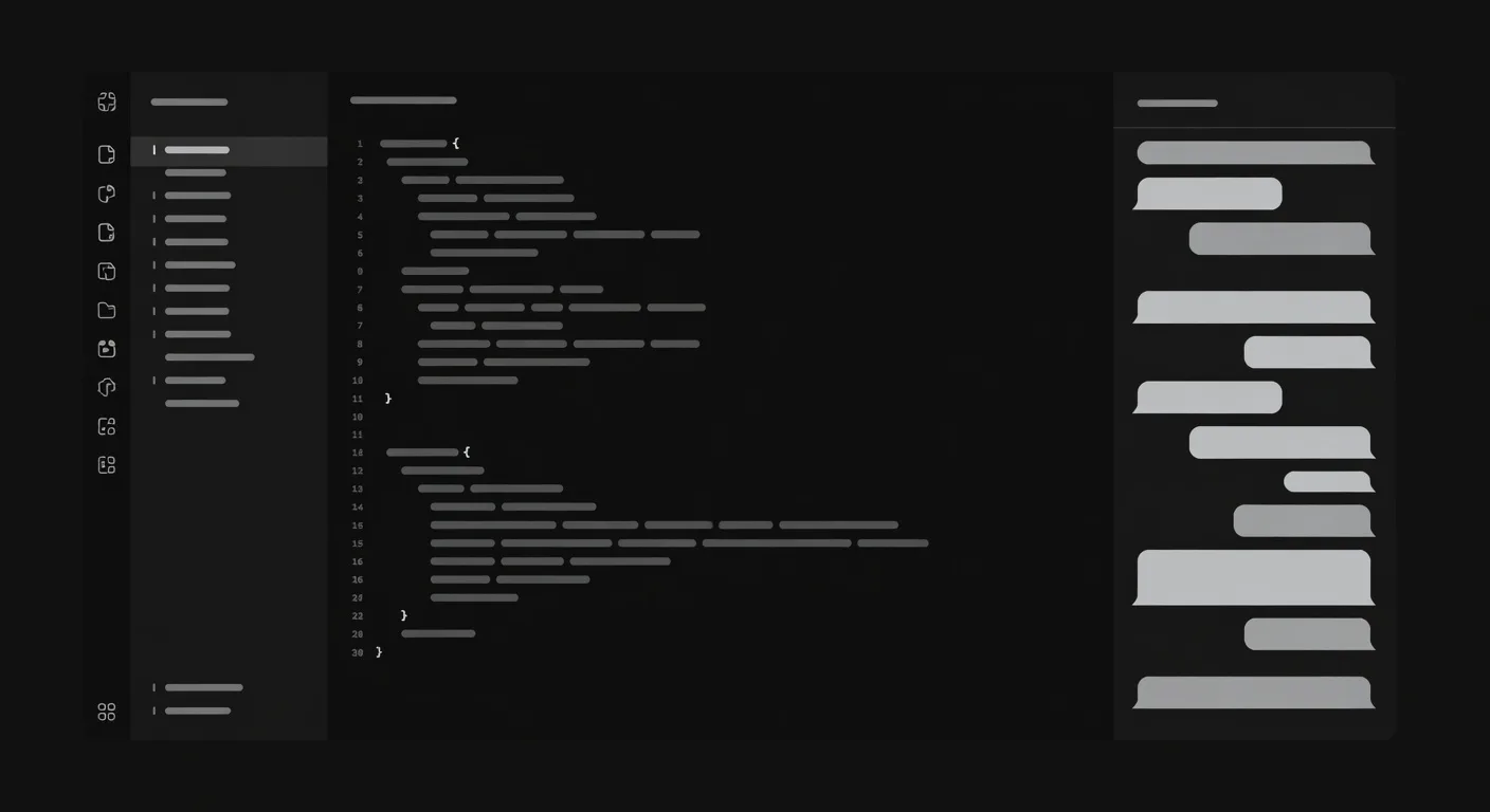 Building a Sois app with your agent: a code panel beside an AI assistant chat