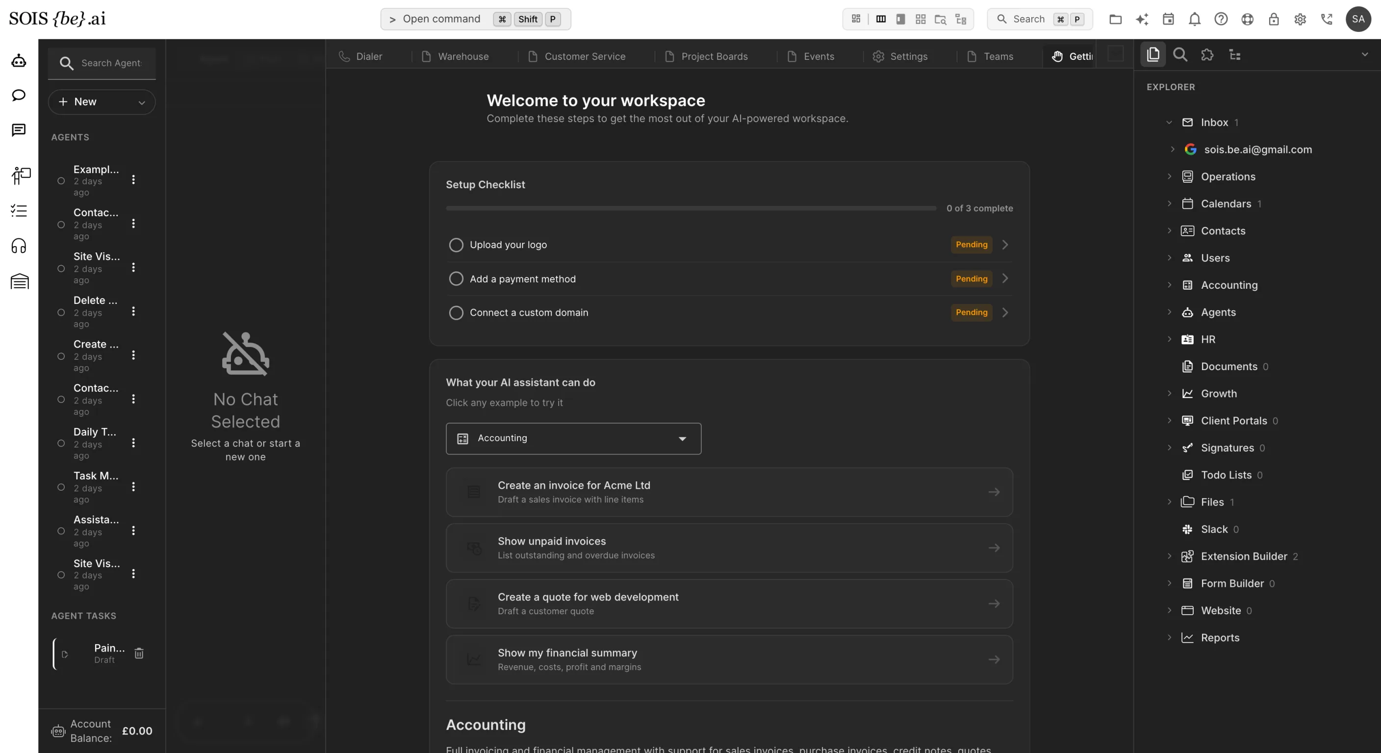 A preview of the Sois agent-native workspace